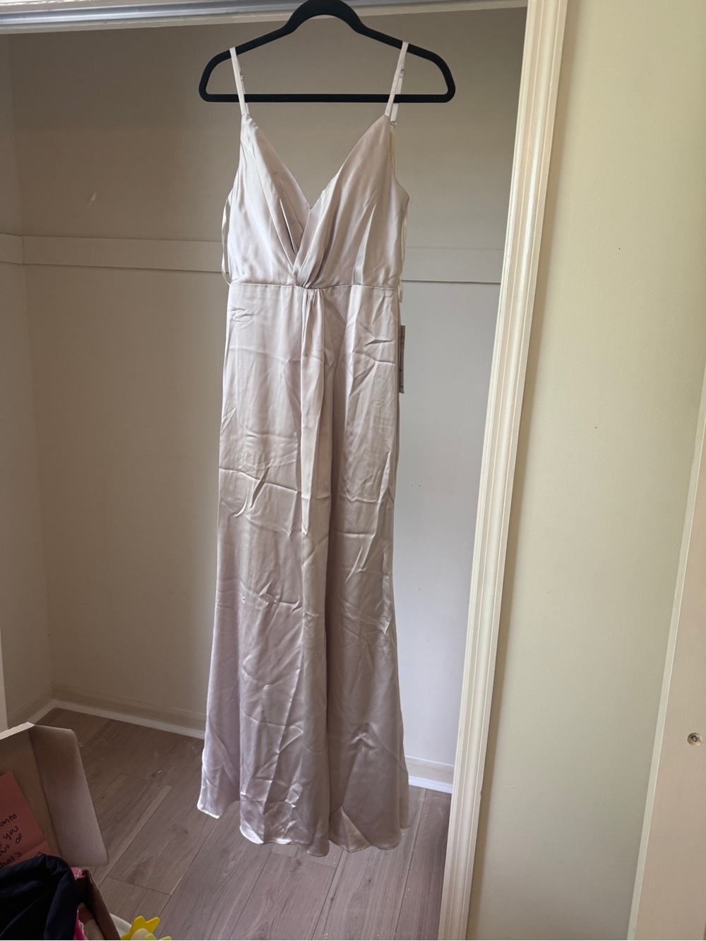 Revelry Giada Satin Dress in Soft Champagne
